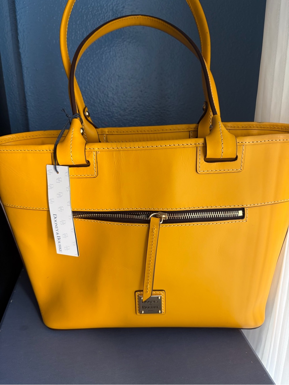 Dooney & Bourke Beacon Yellow Zip Tote Bag NWT